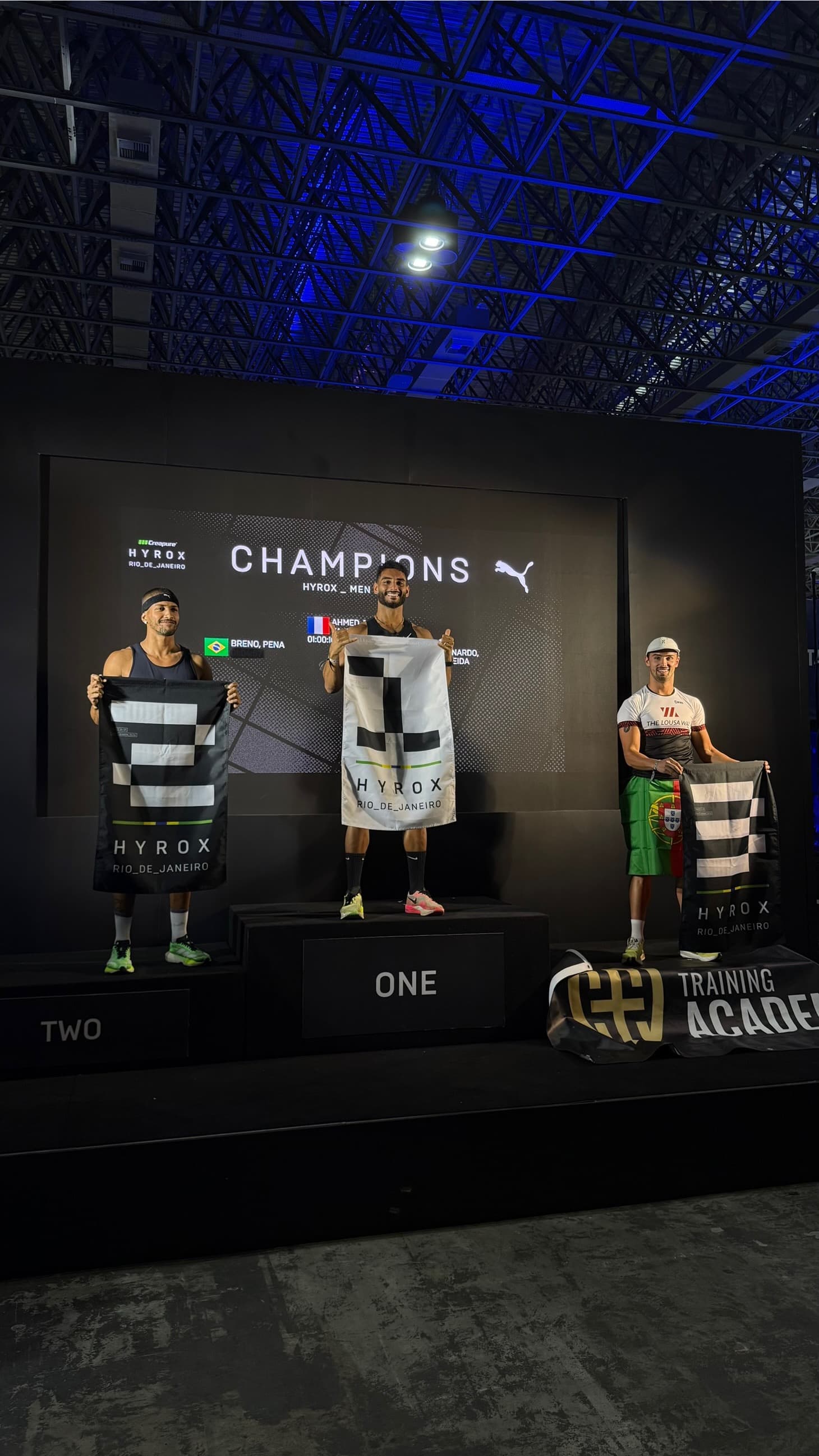 Ahmed on the HYROX Champions podium